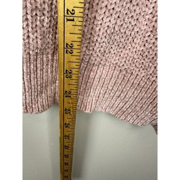 Sweaters for Women V Neck Long Sleeve Pullover Knit Top Pink Chunky Knit - Picture 8 of 11